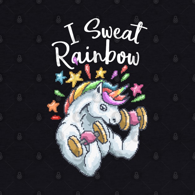 Sweat Rainbow Unicorn Retro Games 8 Bit 80s 90s Attire by SpottydoggCreatives